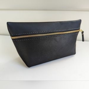 Portland Leather Goods Premium Black Large Makeup Bag
